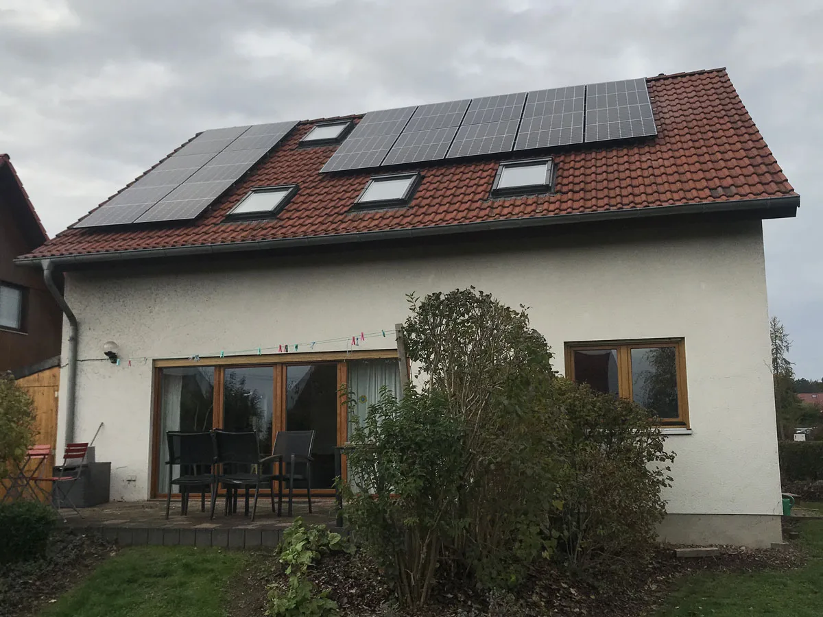 Photovoltaikanlage auf einem Wohnhaus in Bad Belzig